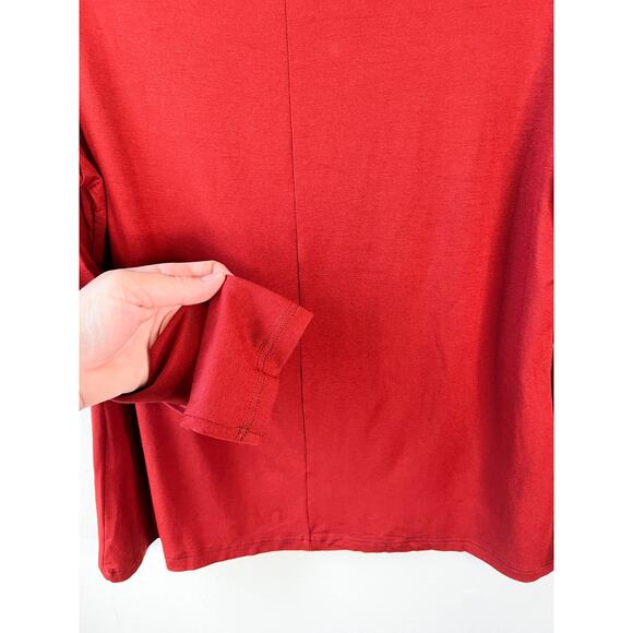 Designer RUTI Basic Top Brick Red US Size XL / Size16  Long Sleeve Boat Neck NWT - Picture 5 of 9